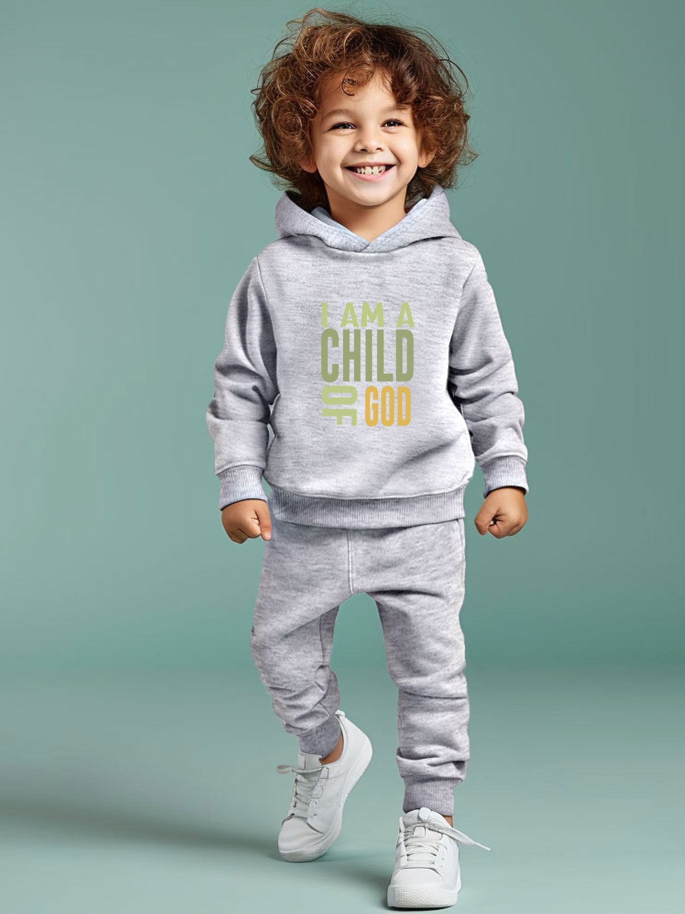 I AM A CHILD OF GOD Youth Christian Casual (hooded) Outfit claimedbygoddesigns
