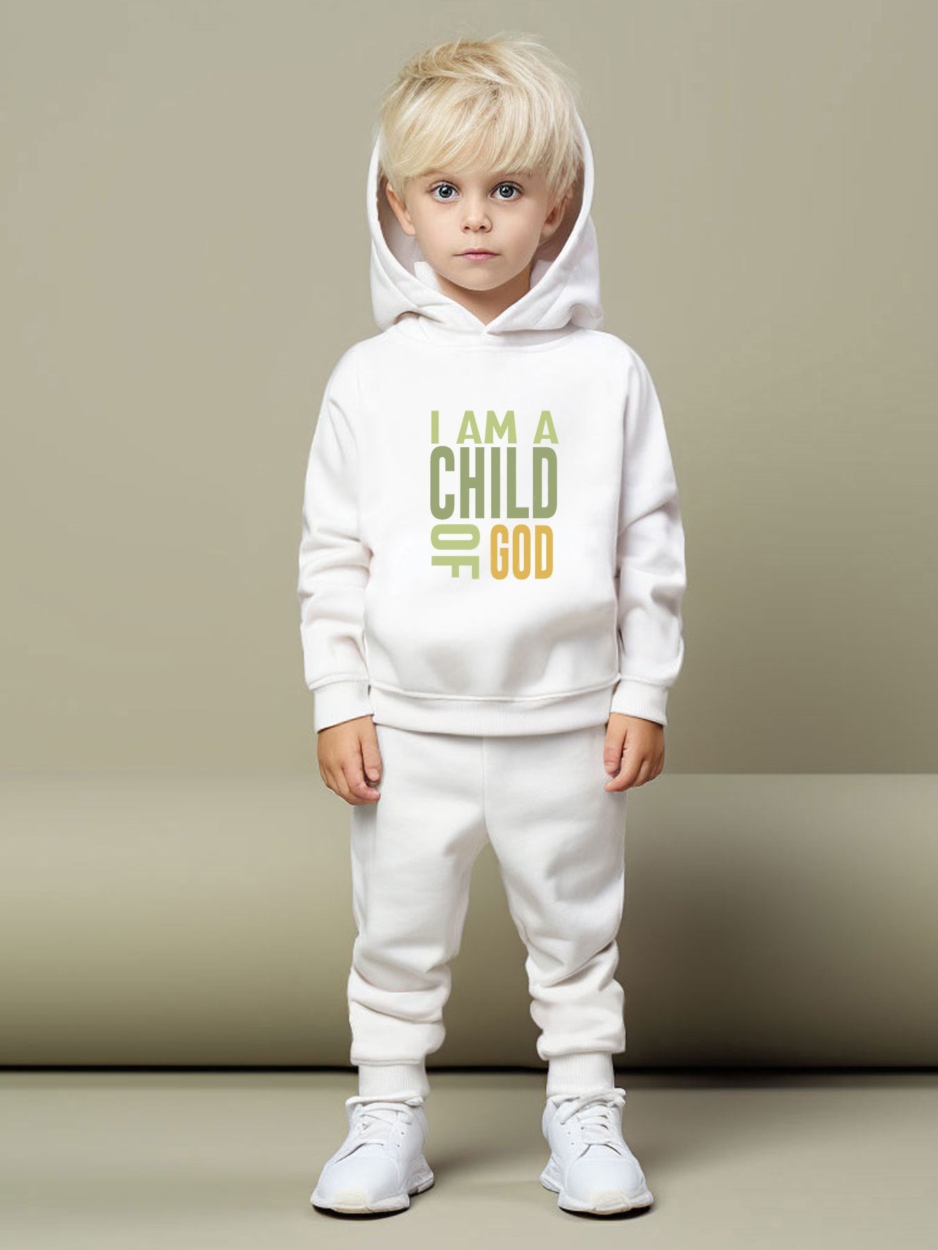 I AM A CHILD OF GOD Youth Christian Casual (hooded) Outfit claimedbygoddesigns