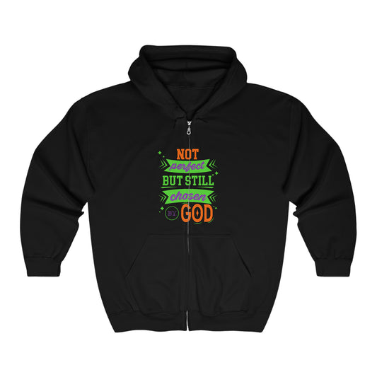 Not Perfect But Still Chosen By God Unisex Heavy Blend Full Zip Hooded Sweatshirt