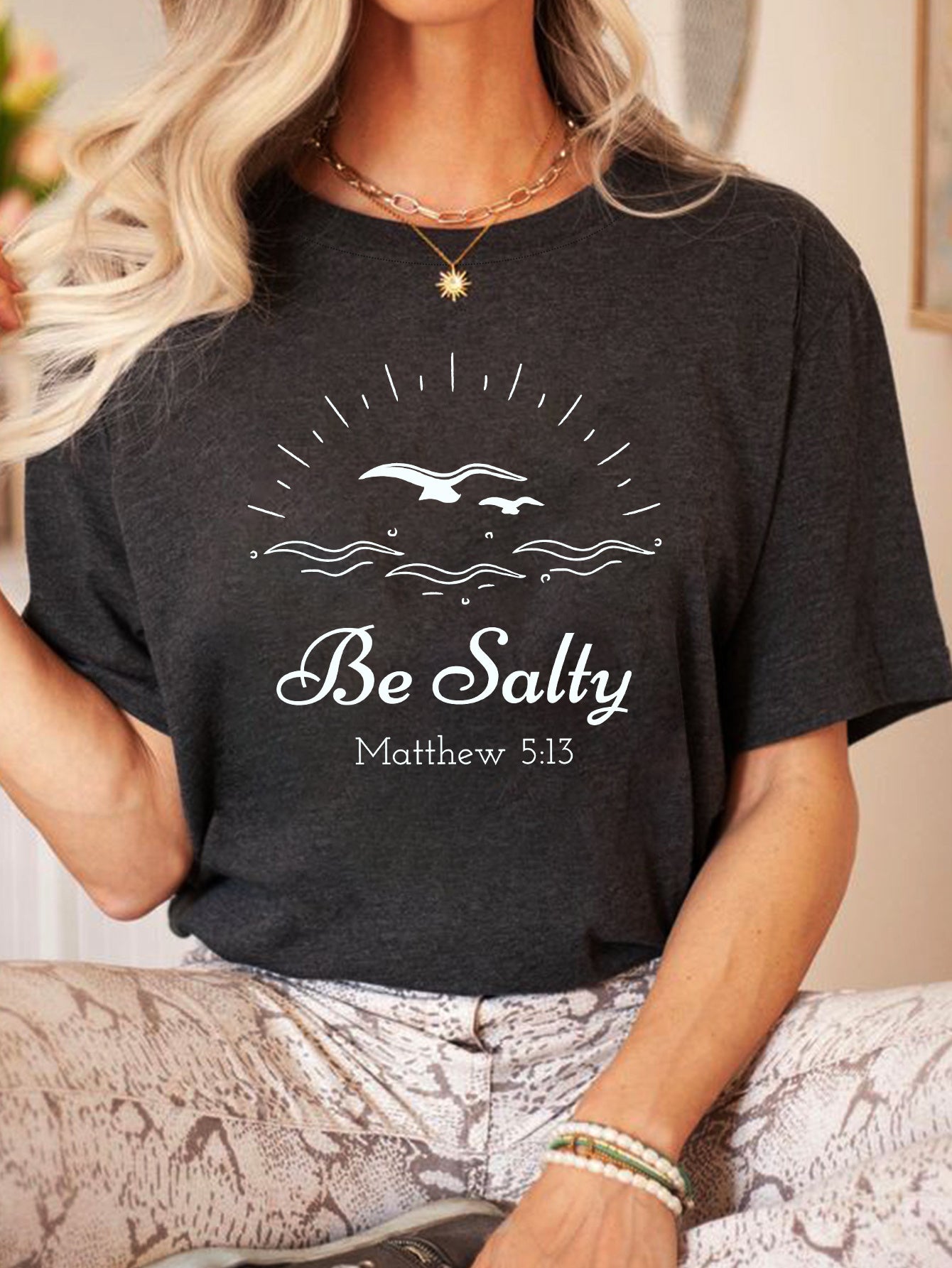 Matthew 5:13 Be Salty Women's Christian T-shirt claimedbygoddesigns