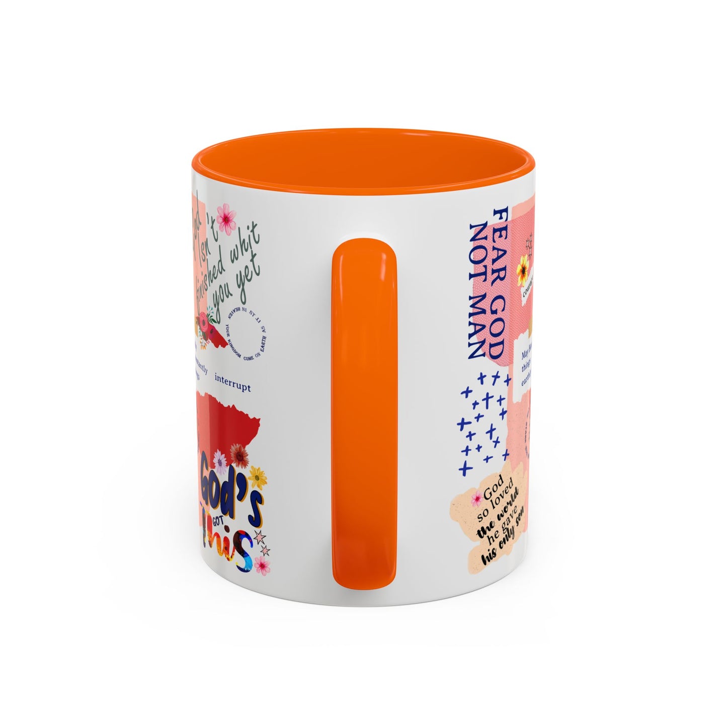 Inspirational Accent Coffee Mug - 11 & 15oz - Fear Him Not Man - Perfect Gift for Friends and Family