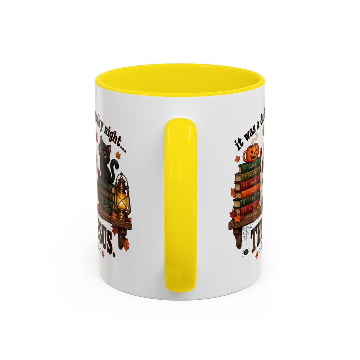 Halloween Christian Coffee Mug — “It Was a Dark and Spooky Night… Then Jesus” Accent Mug