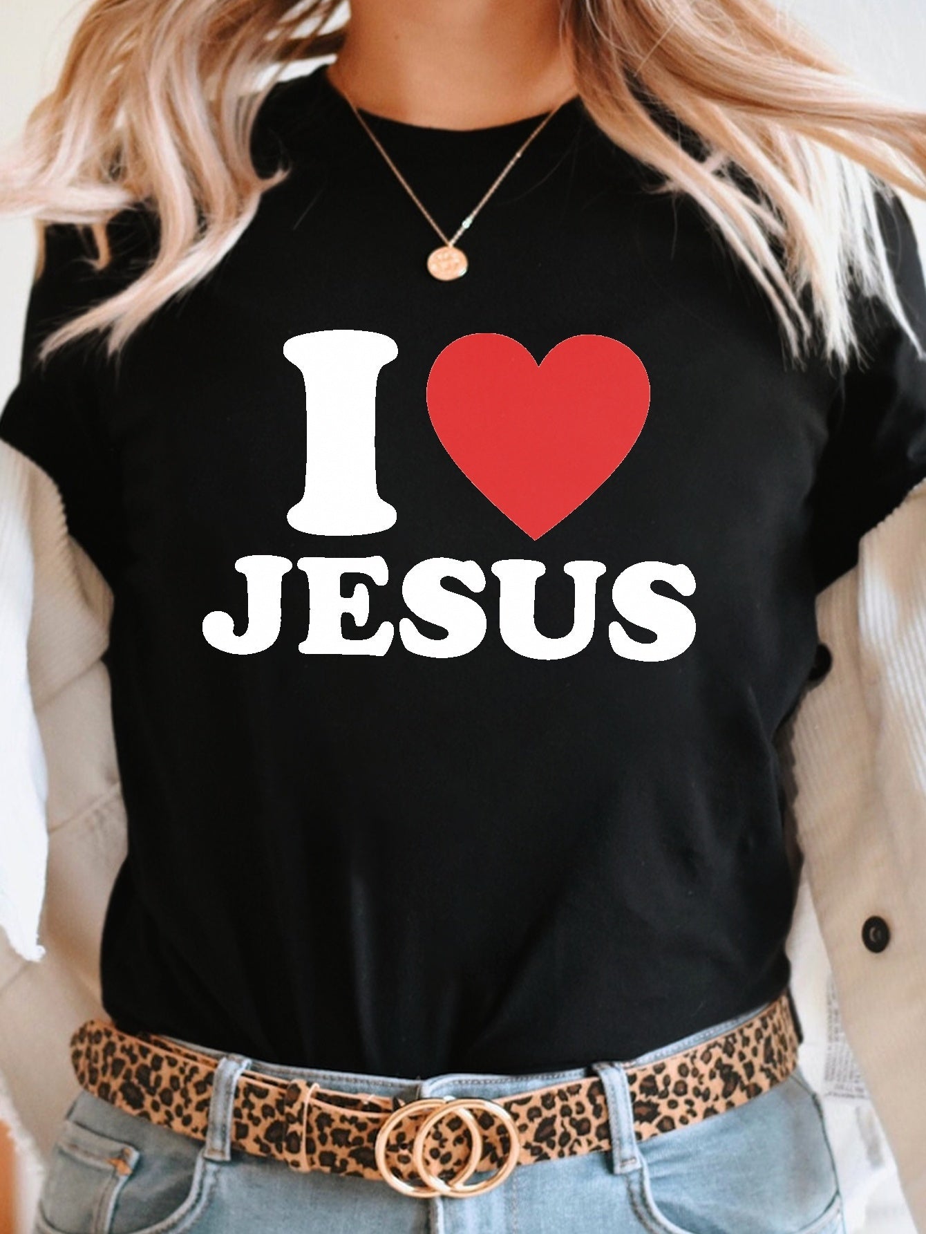 I Love Jesus Women's Christian T-shirt claimedbygoddesigns