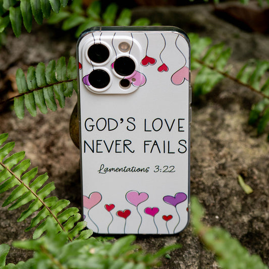 God's Love Never Fails Christian Phone Case For IPhone 15 14 13 12 11 Pro Max X XR XS 8 Plus claimedbygoddesigns