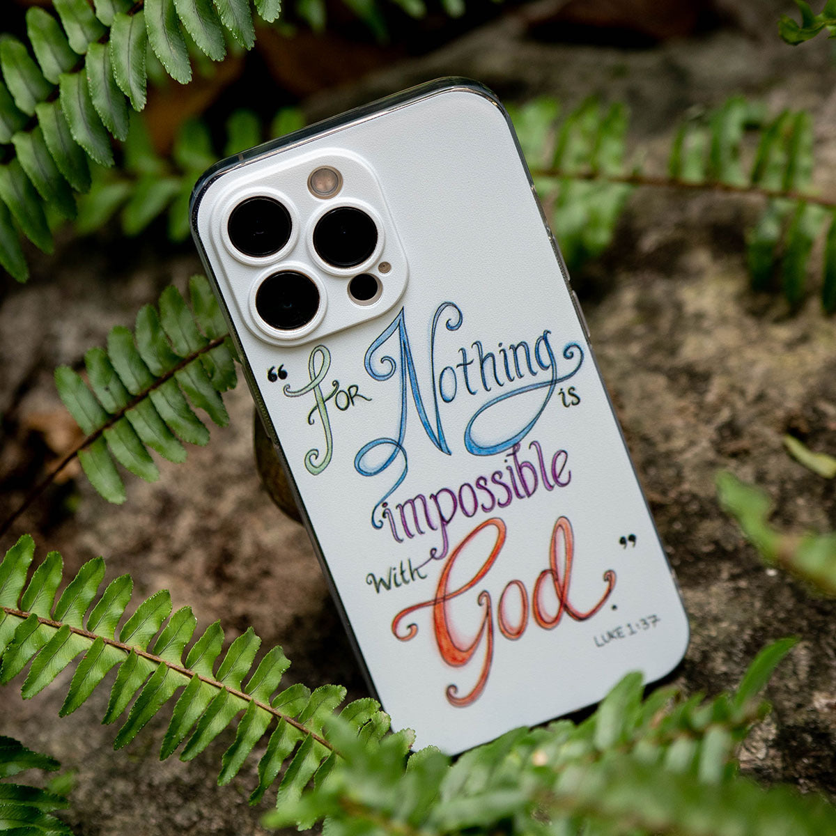 For Nothing Is Impossible With God Christian Phone Case Phone Cover For IPhone 15 14 13 12 11 Pro Max X XR XS 8 Plus claimedbygoddesigns