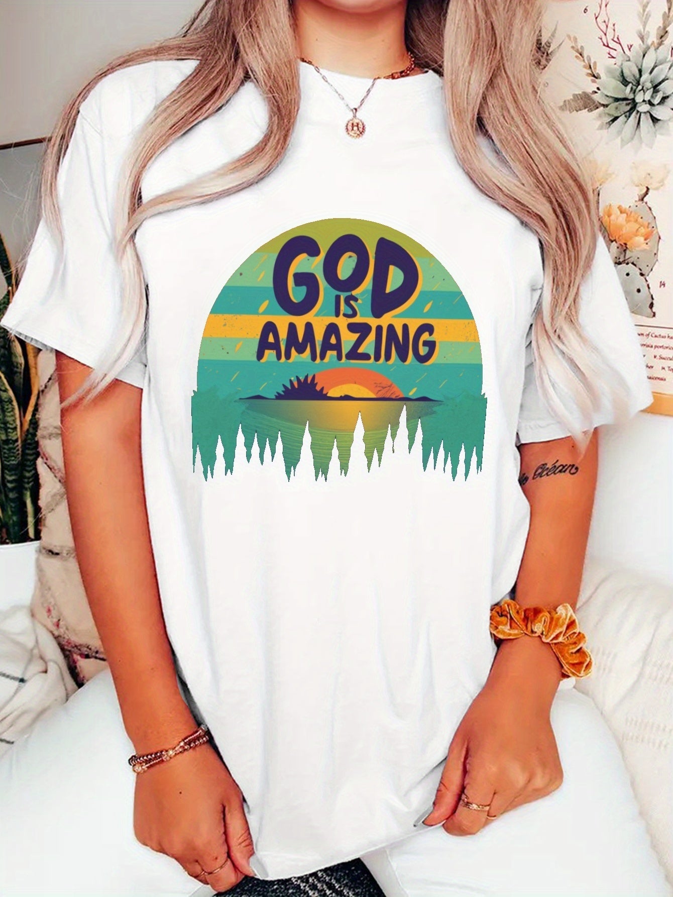 God Is Amazing Women's Christian T-shirt claimedbygoddesigns