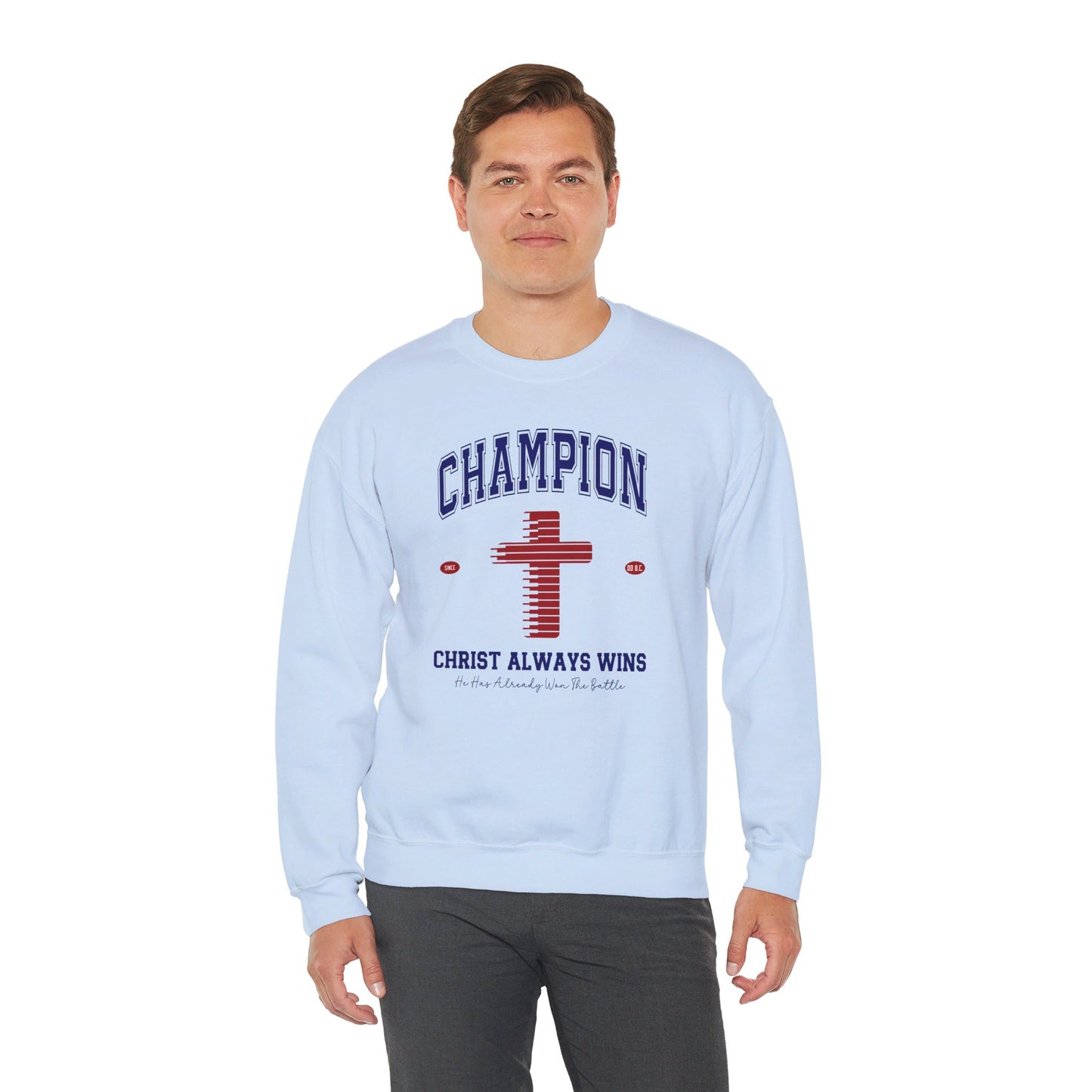 Champion Christ Always Wins Unisex Heavy Blend™ Crewneck Christian Sweatshirt