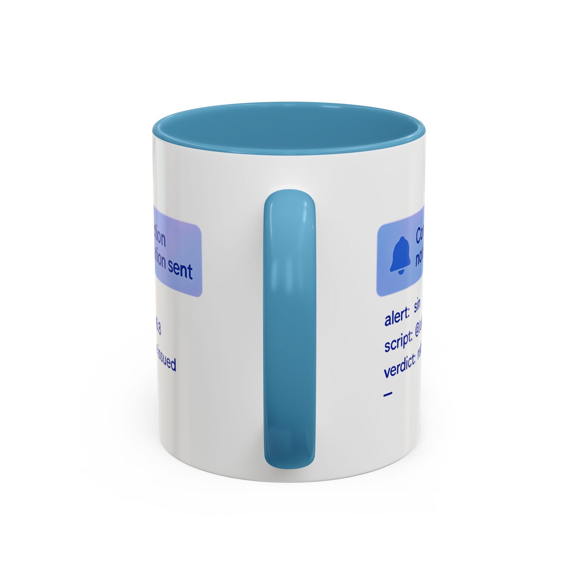 Conviction Notification Accent Coffee Mug - Unique Gift for Christians, Bible Study, Inspirational Drinkware, Alert and Verdict Theme - ClaimedbyGodDesigns