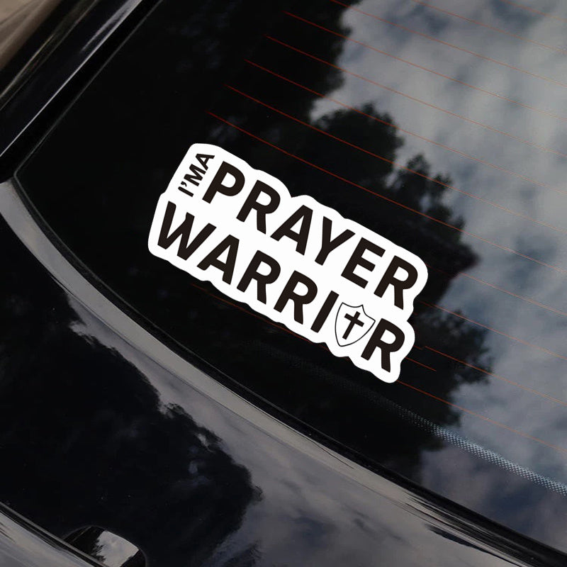 5pcs Prayer Warrior Christian Bumper Stickers claimedbygoddesigns
