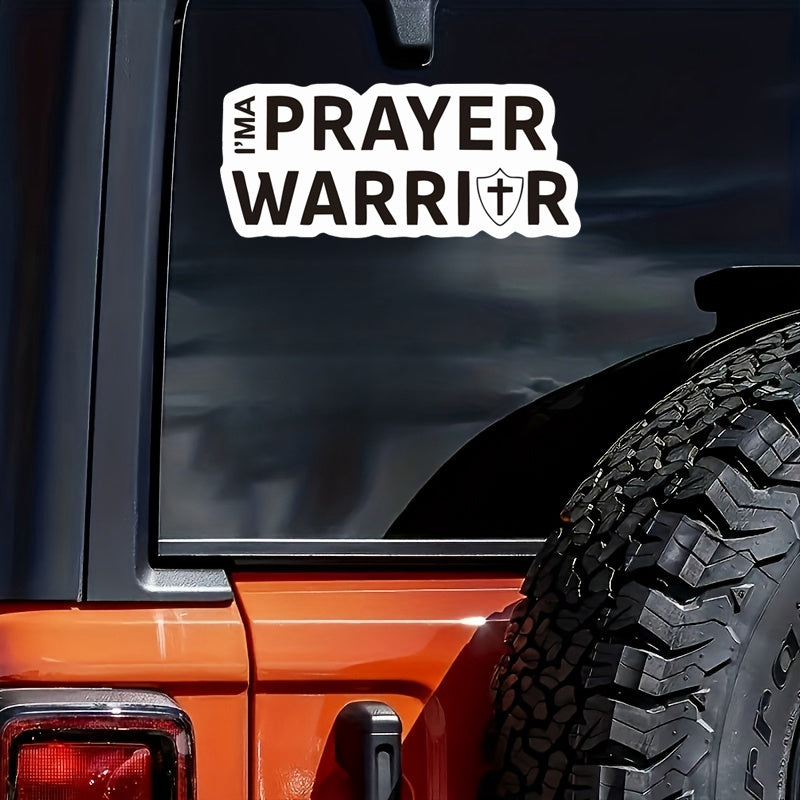 5pcs Prayer Warrior Christian Bumper Stickers claimedbygoddesigns