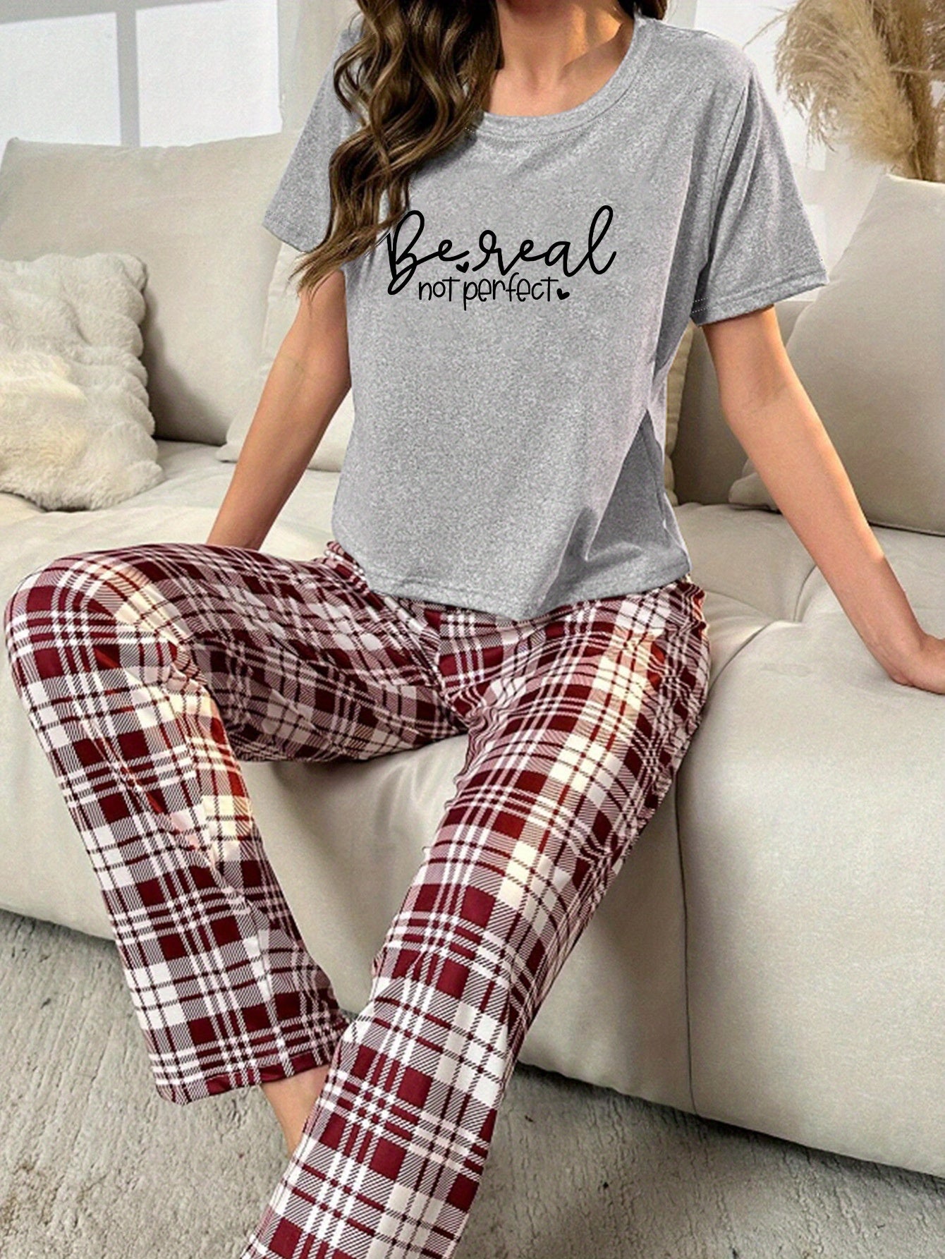 Be Real Not Perfect Women's Christian Pajama Set claimedbygoddesigns