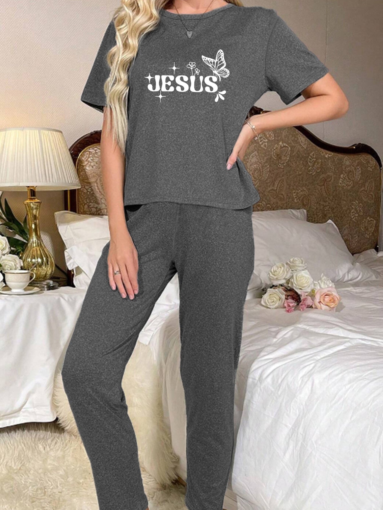 Jesus Women's Christian Pajama Set claimedbygoddesigns