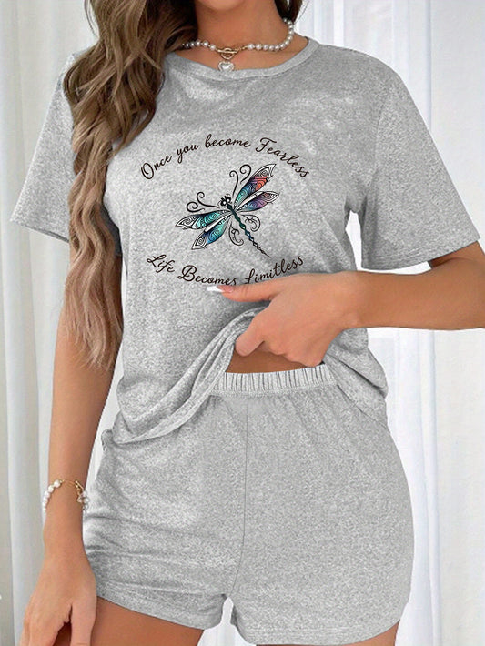 Once You Become Fearless Life Becomes Limitless Women's Christian Short Pajama Set claimedbygoddesigns