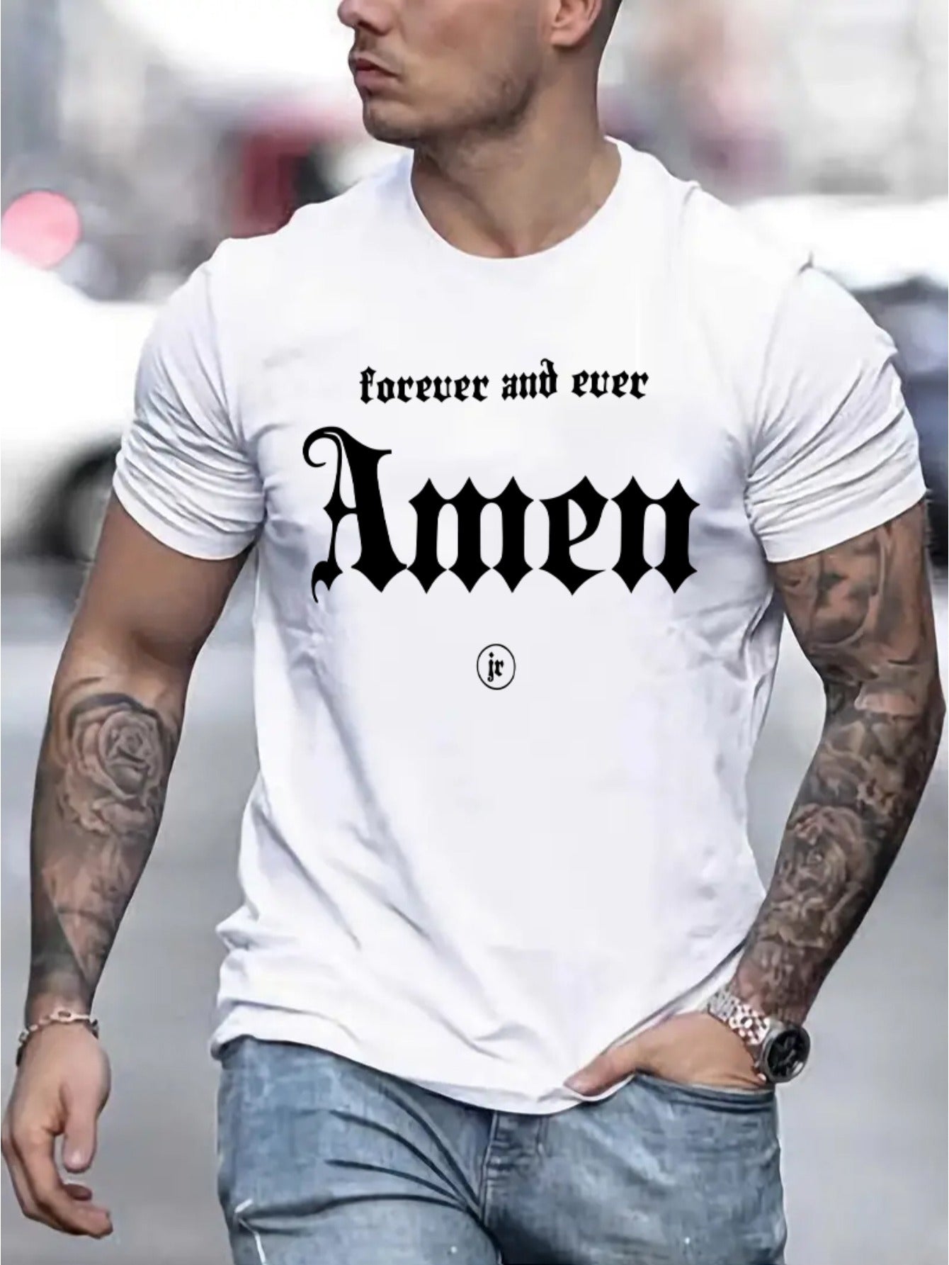 Forever And Ever Amen Men's Christian T-shirt claimedbygoddesigns