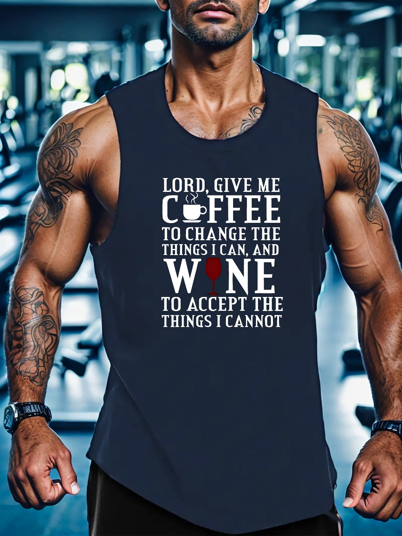 Lord Give Me Coffee & Wine Men's Christian Tank Top claimedbygoddesigns