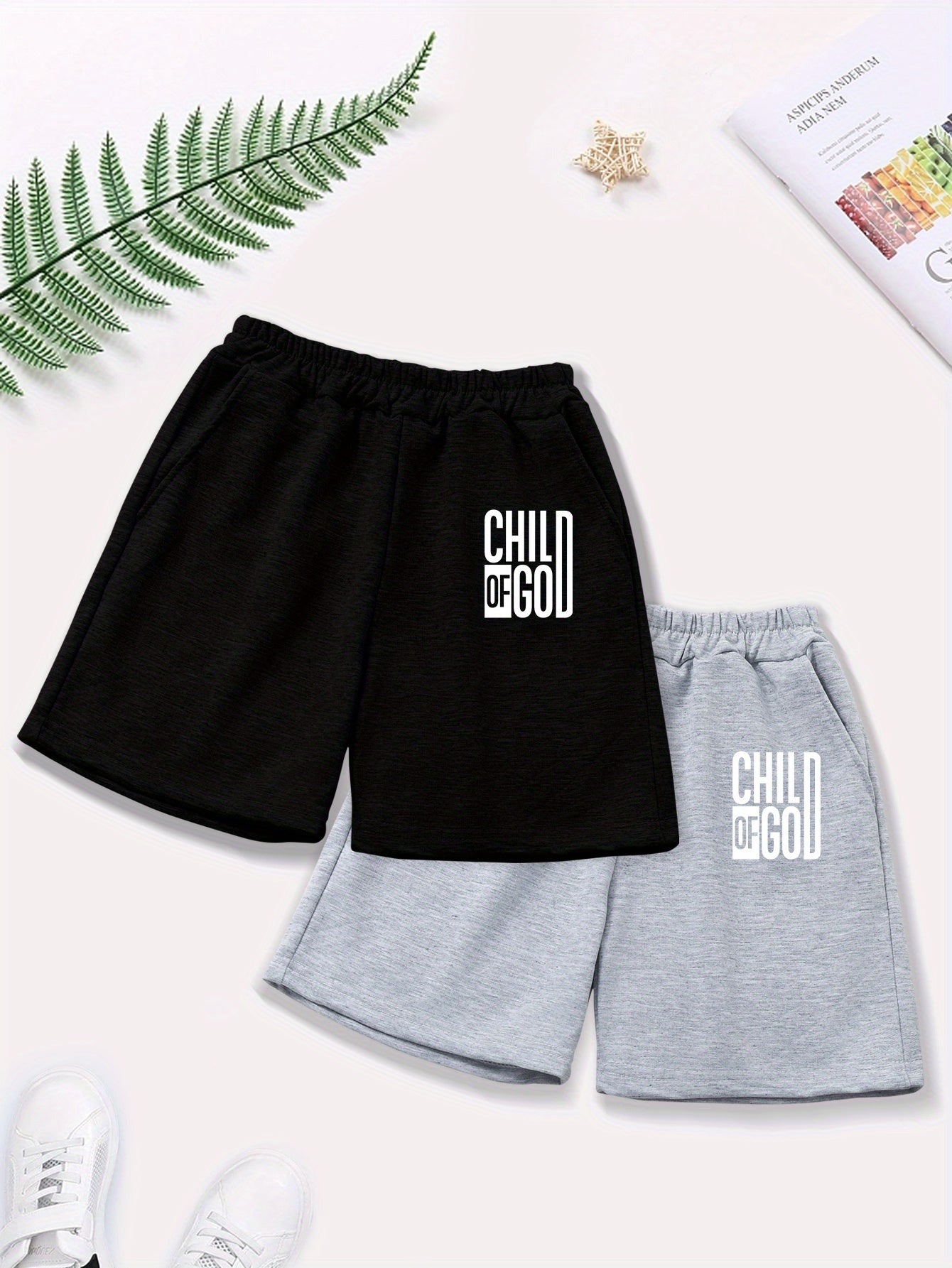 Child Of God 2pcs Youth Christian Shorts claimedbygoddesigns