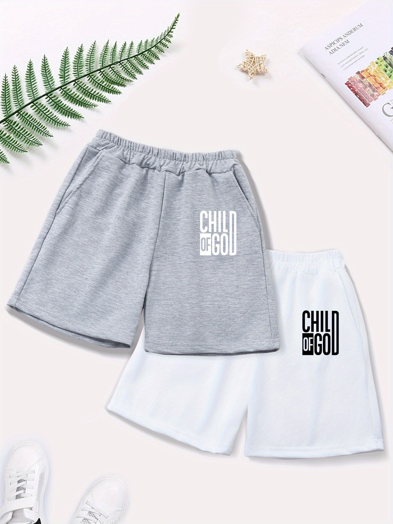 Child Of God 2pcs Youth Christian Shorts claimedbygoddesigns