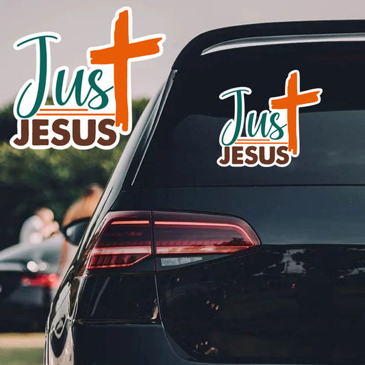 10pcs Just Jesus Christian Bumper Stickers claimedbygoddesigns