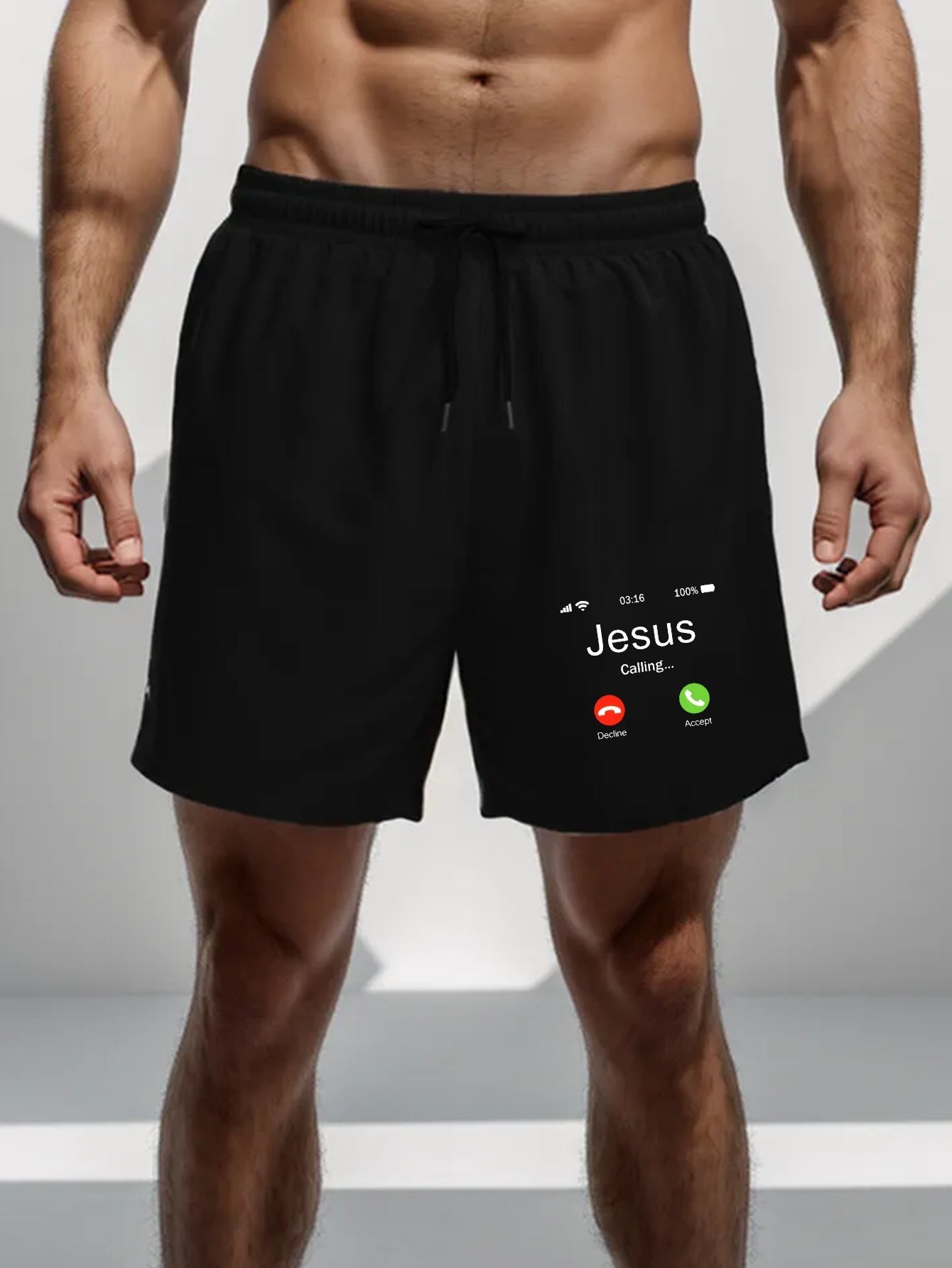 Jesus Is Calling Plus Size Men's Christian Shorts claimedbygoddesigns