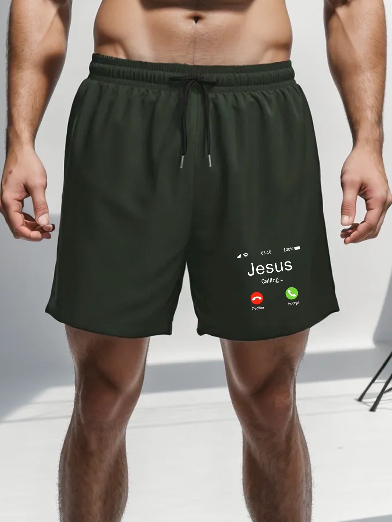 Jesus Is Calling Plus Size Men's Christian Shorts claimedbygoddesigns