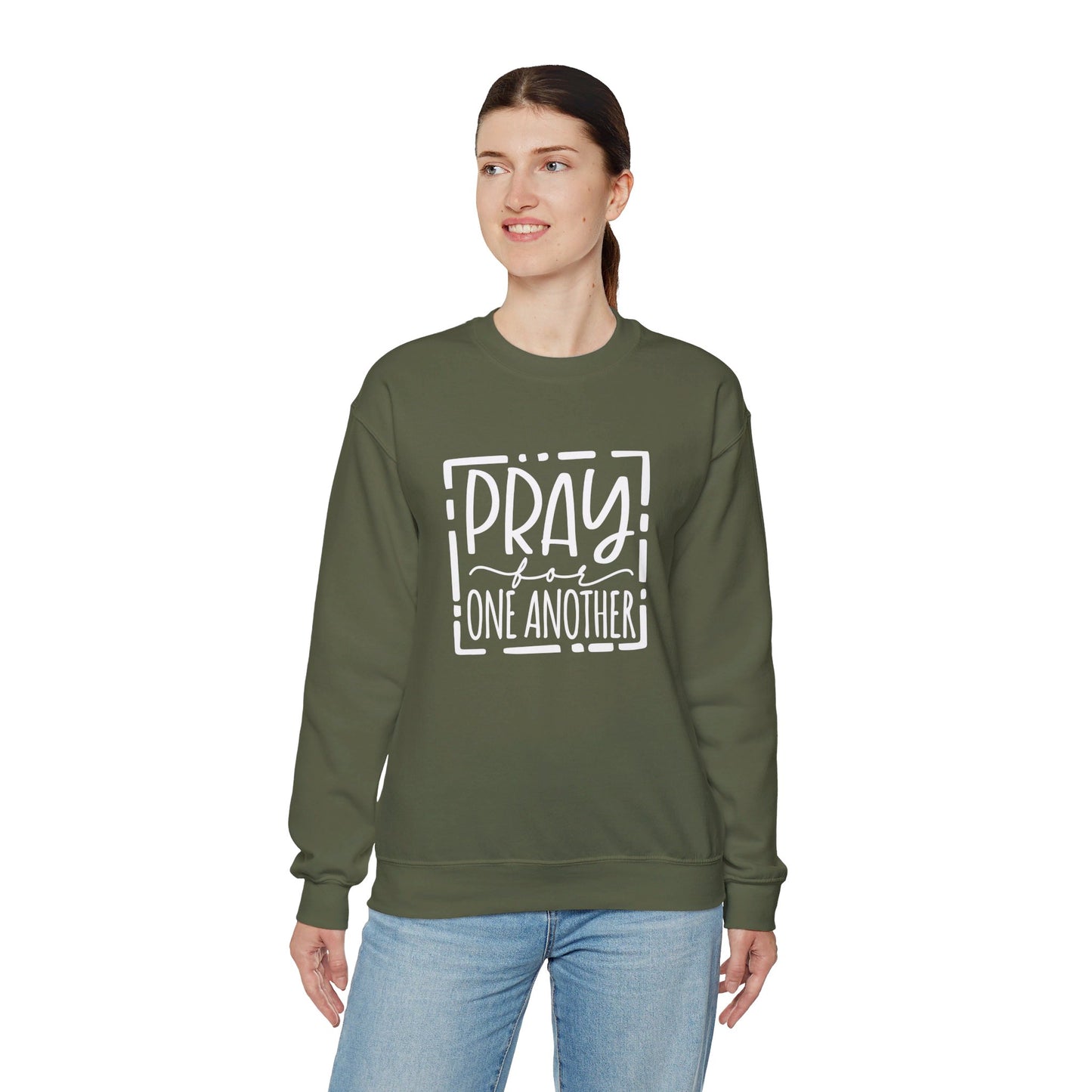 Pray For One Another Don't Quit Unisex Heavy Blend™ Crewneck Christian Sweatshirt