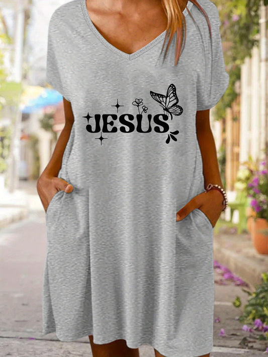 Jesus  Women's Christian Pajama Dress claimedbygoddesigns