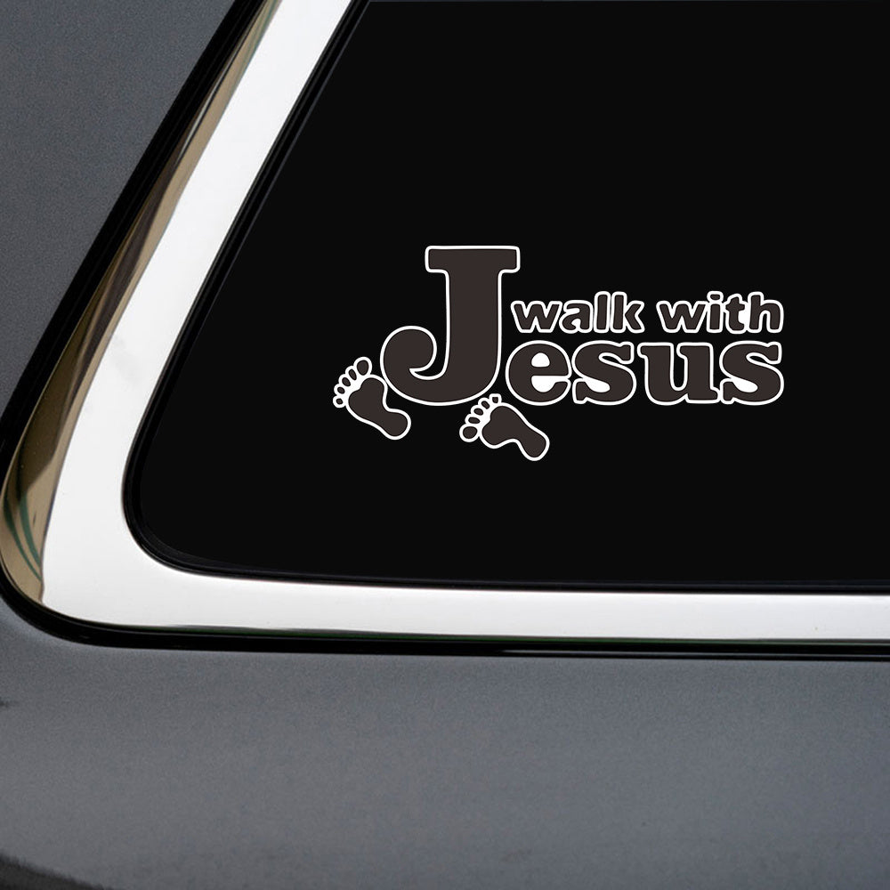 10pcs Walk With Jesus Christian Bumper Stickers claimedbygoddesigns
