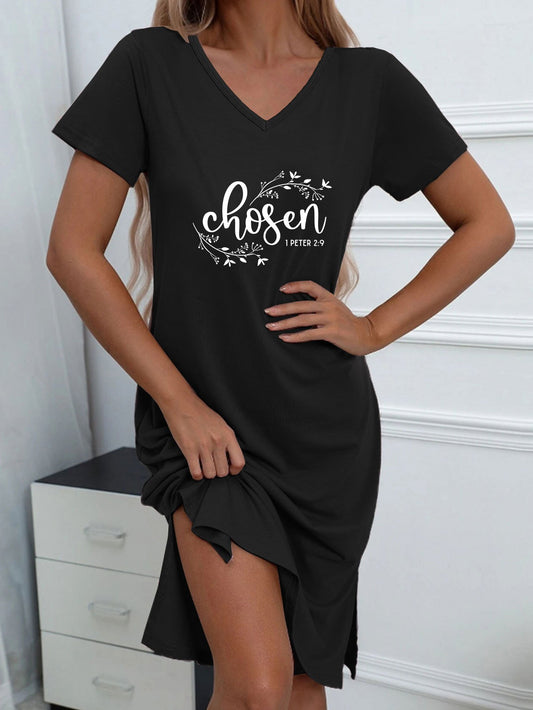 Chosen  Women's Christian Pajama Dress claimedbygoddesigns