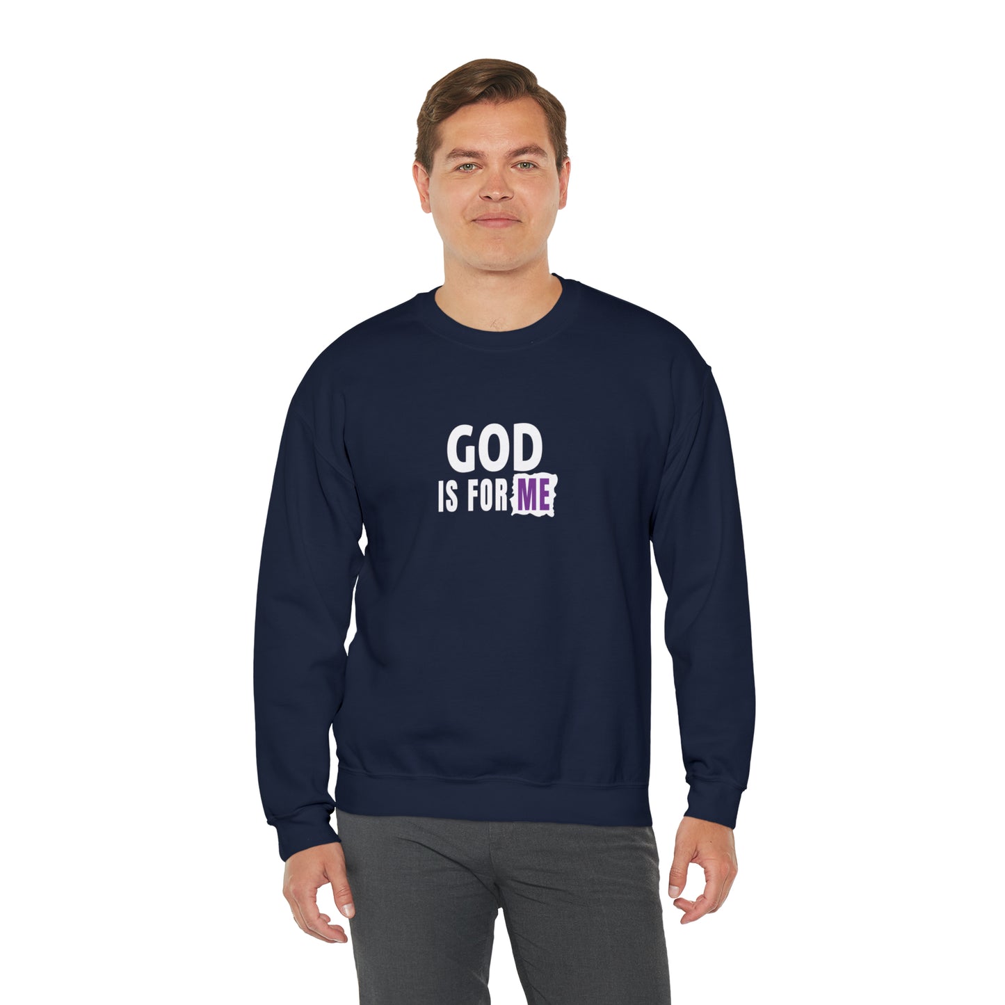 God Is For Me Christian Unisex Heavy Blend™ Crewneck Sweatshirt Printify