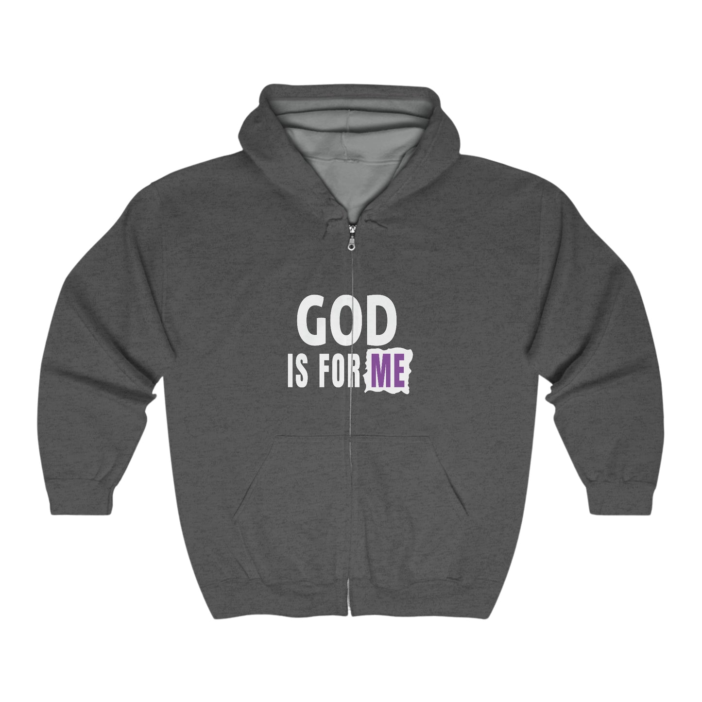 God Is For Me Christian Unisex Heavy Blend Full Zip Hooded Sweatshirt Printify