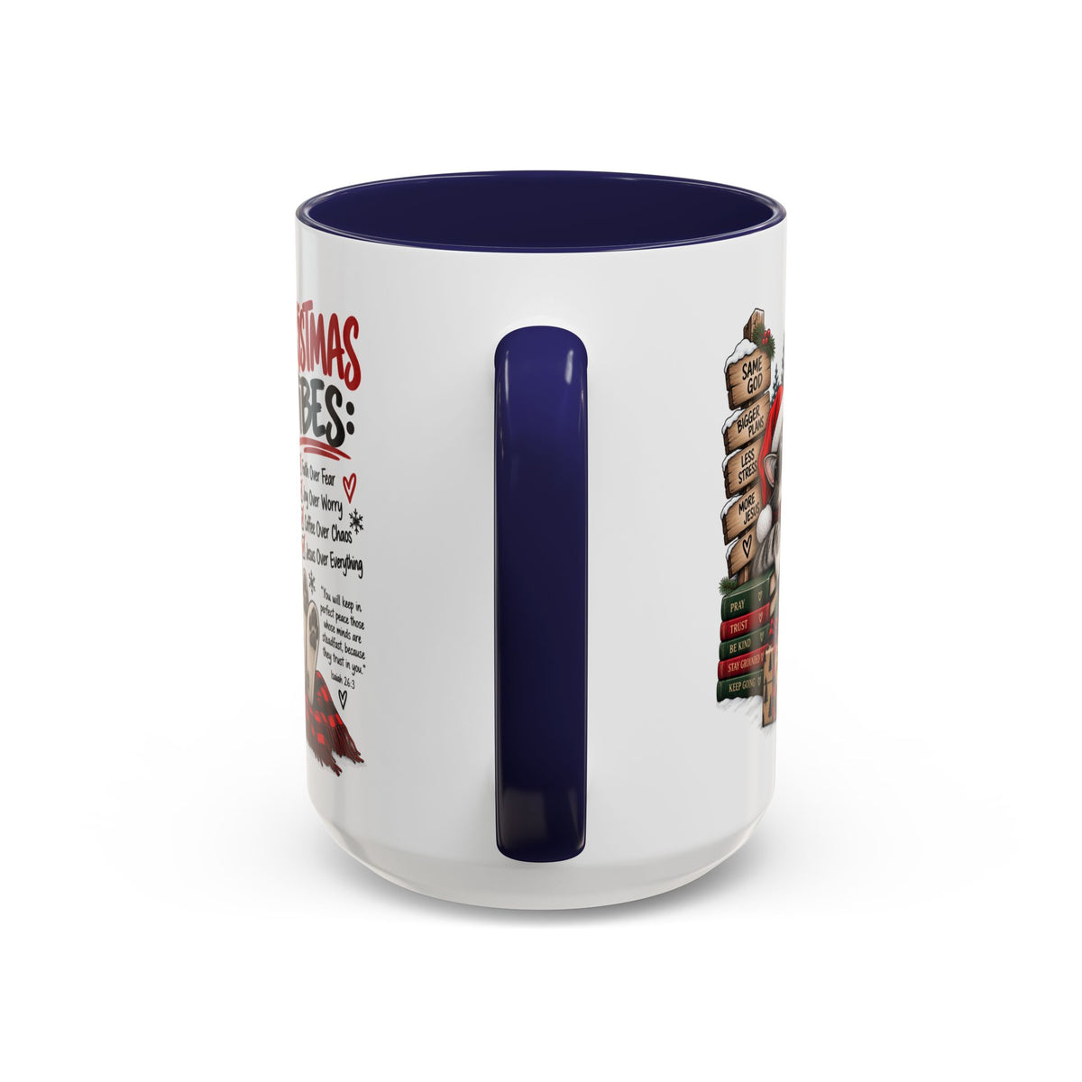 Christmas Vibes: Jesus Over Everything Santa Cat Coffee Mug