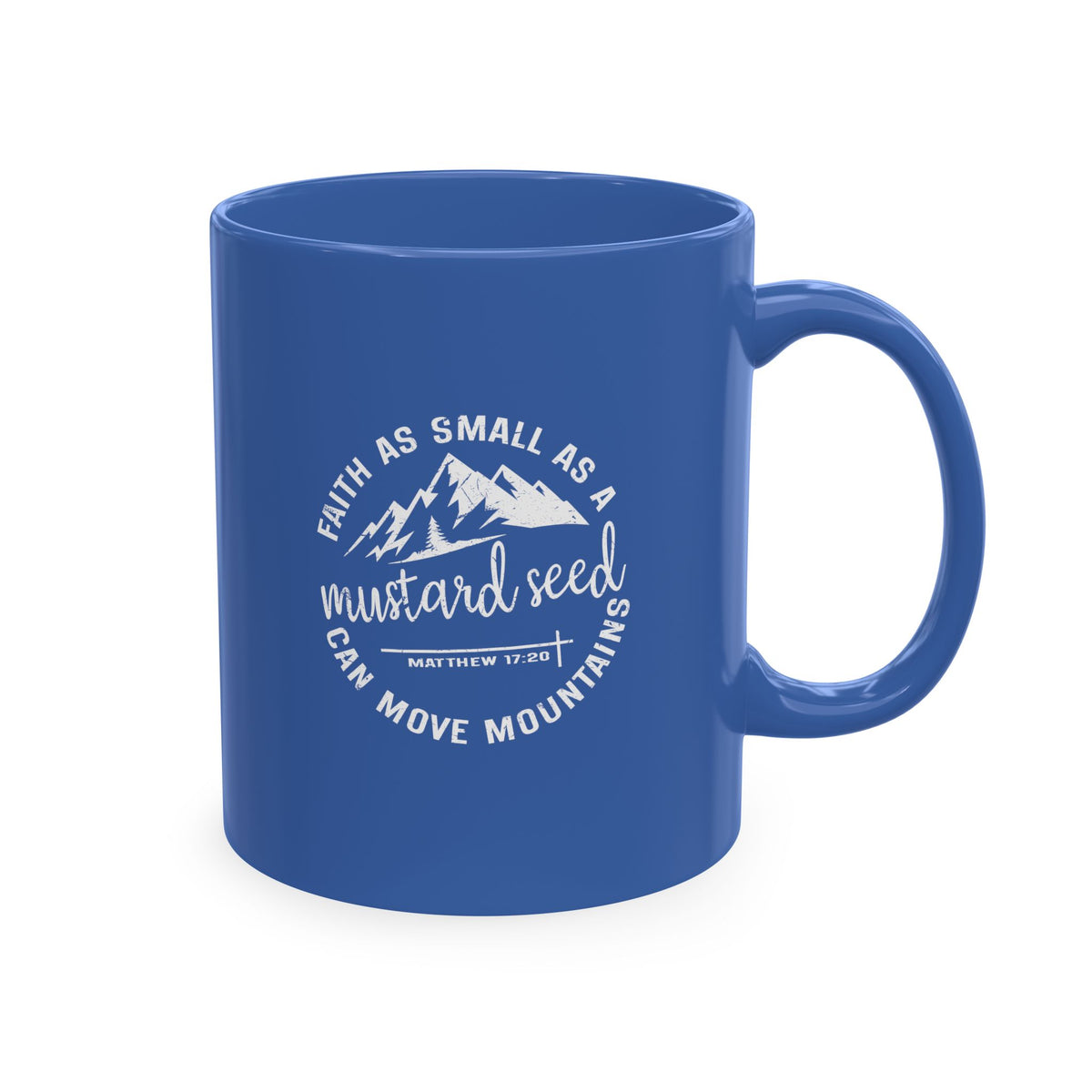 Mustard Christian Ceramic Mug — "Faith as Small as a Mustard Seed" Inspirational Coffee Cup