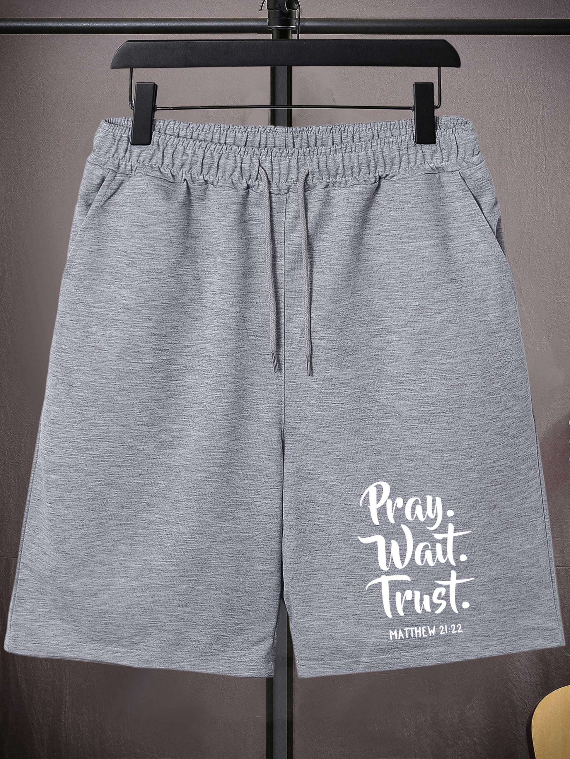 Pray Wait Trust Men's Christian Shorts claimedbygoddesigns
