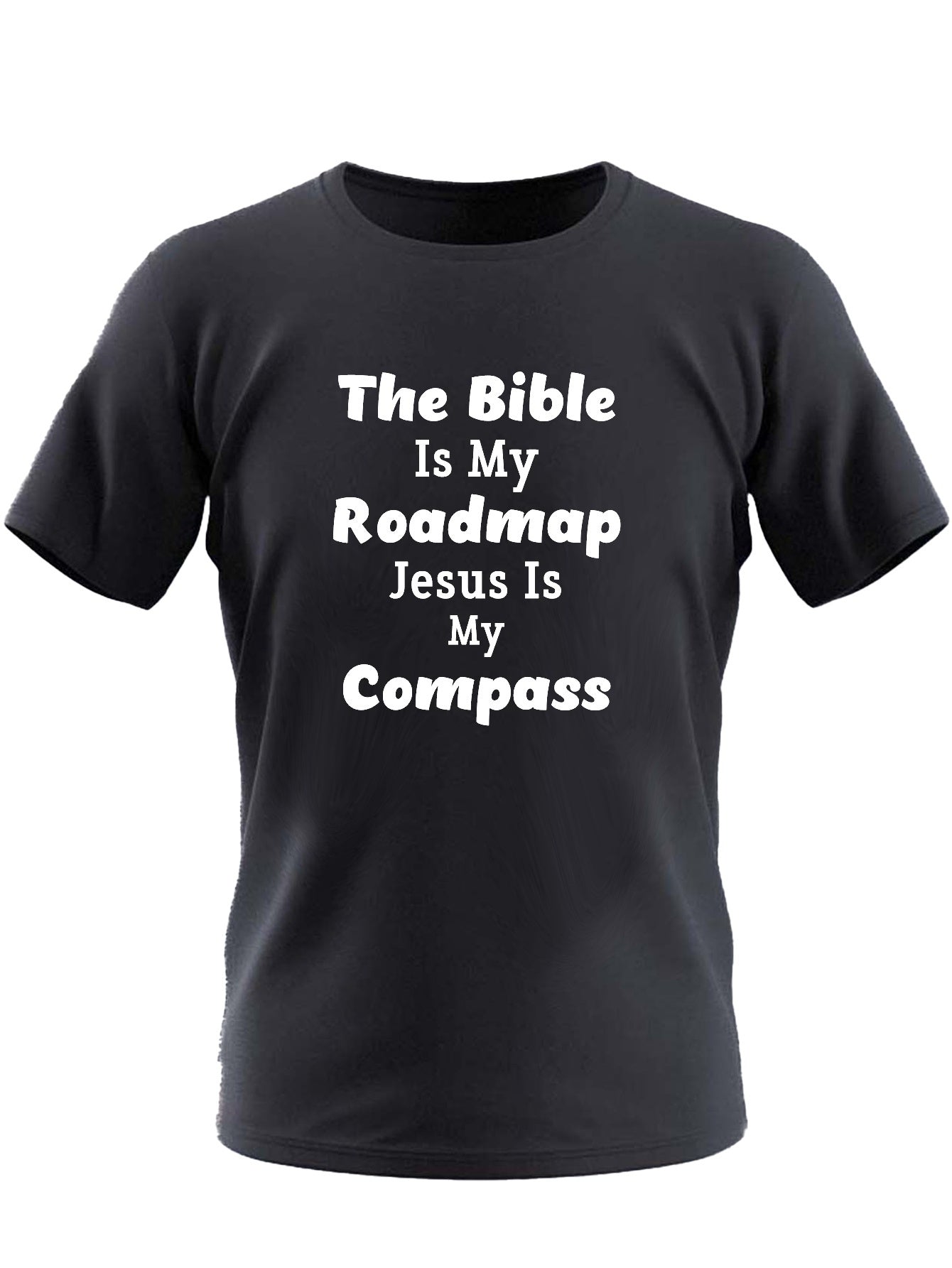 The Bible Is My Roadmap And Jesus Is My Compass  Men's Christian T-shirt claimedbygoddesigns