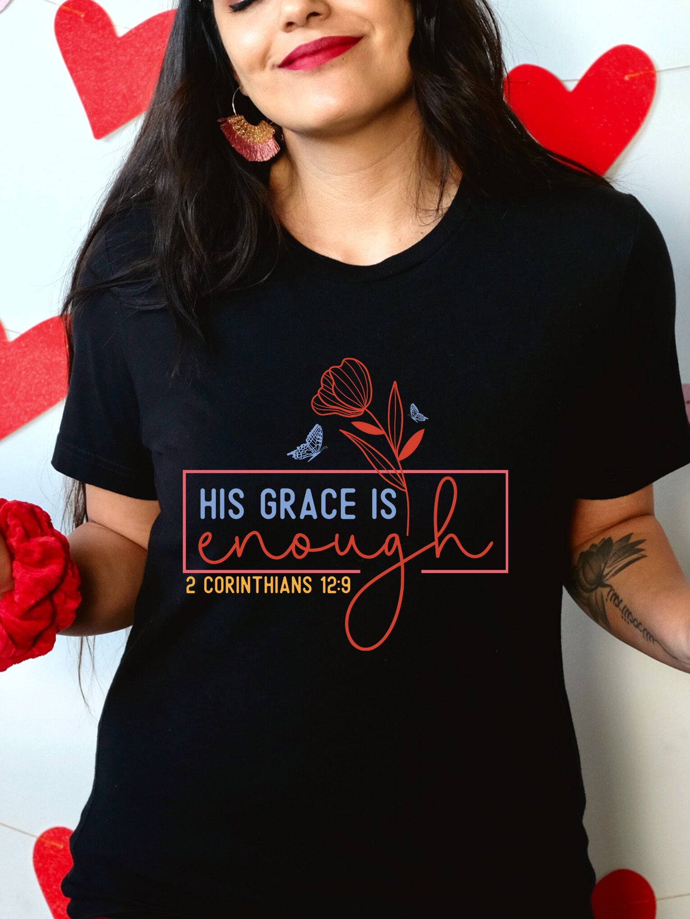 His Grace Is Enough Plus Size Women's Christian T-shirt claimedbygoddesigns