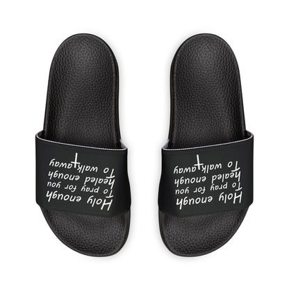 Motivational Men's Christian Removable-Strap Sandals - 'Holy Enough'