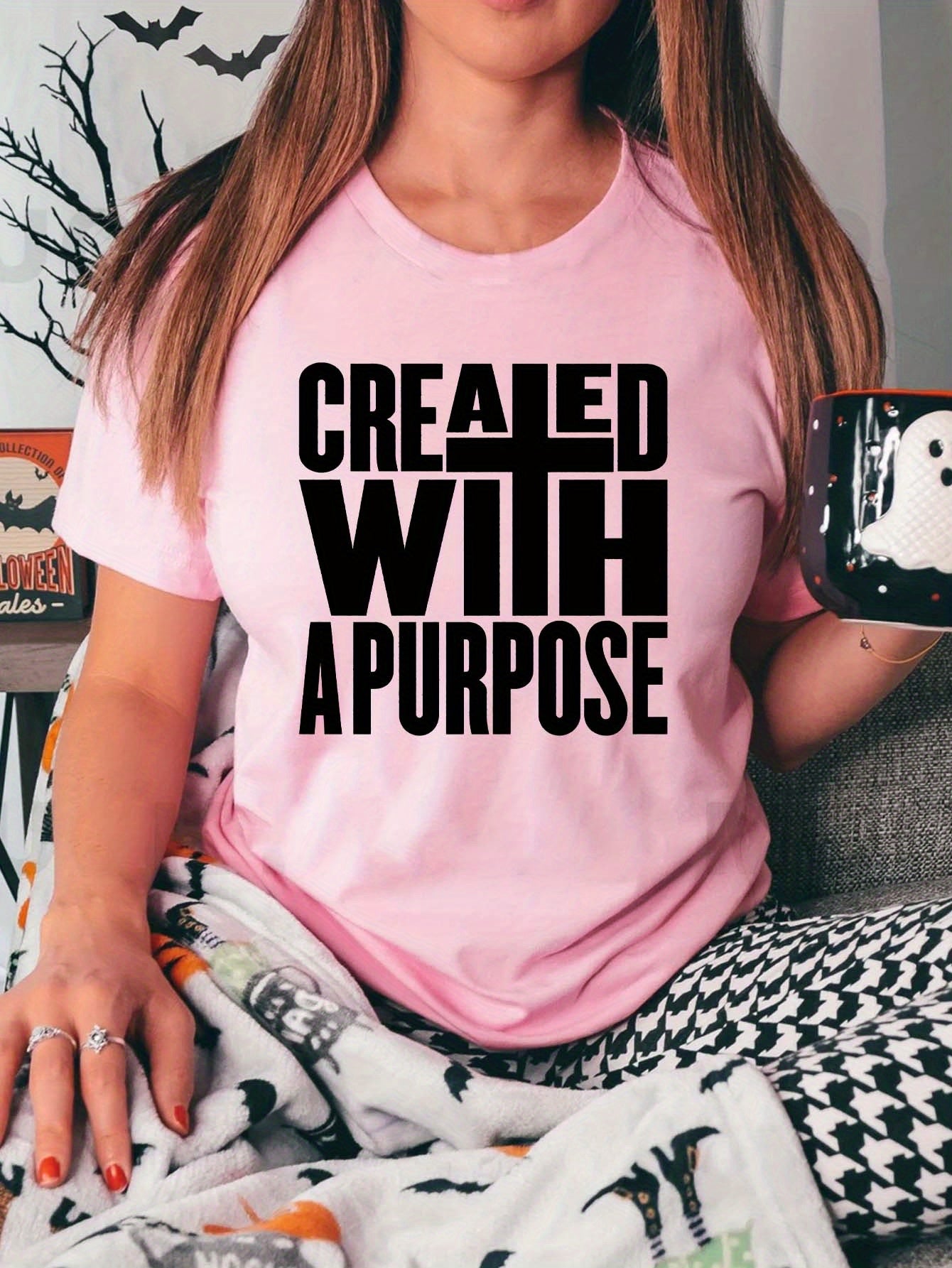 Created With A Purpose Plus Size Women's Christian T-shirt claimedbygoddesigns