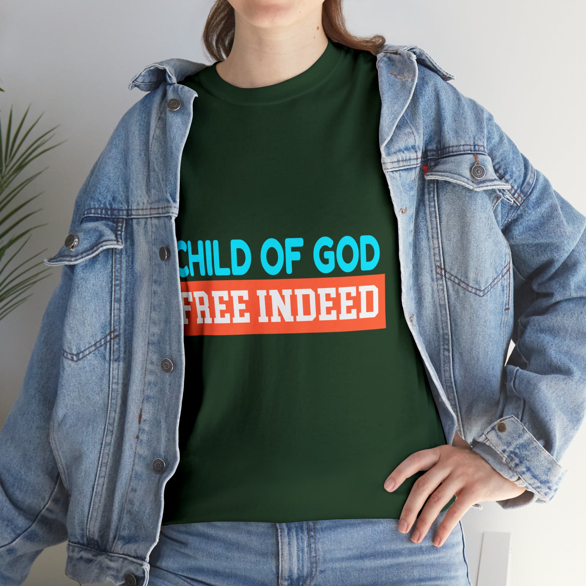 Child Of God Free Indeed Unisex Heavy Cotton Tee Printify