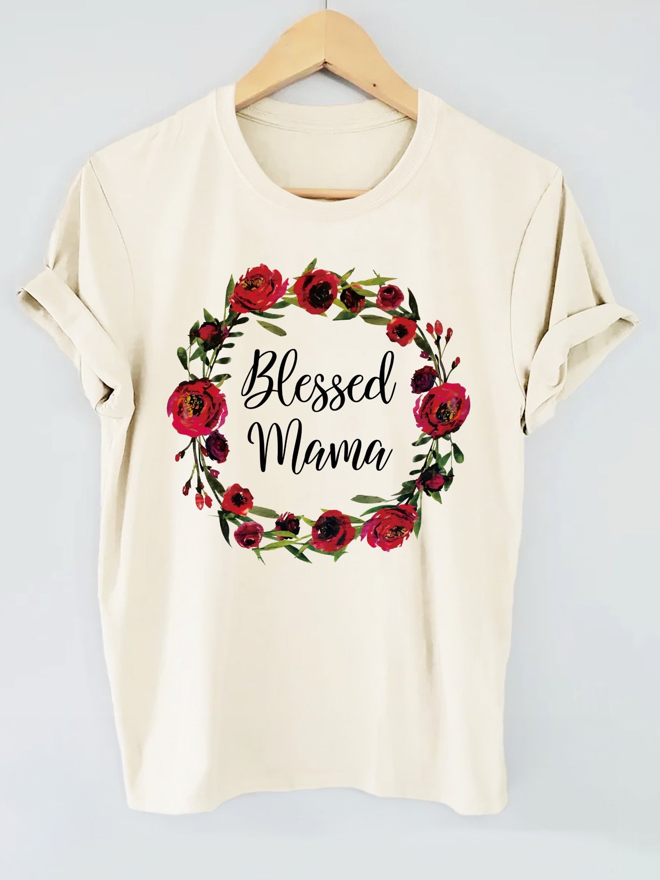 Blessed Mama Women's Christian T-shirt claimedbygoddesigns