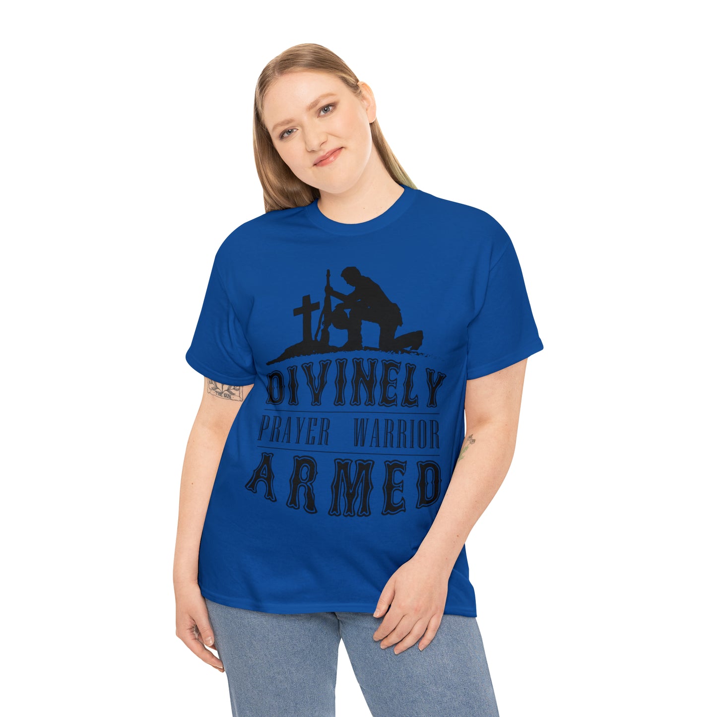 Divinely Armed Prayer Warrior Unisex Heavy Cotton Tee