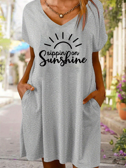 Sippin On Sunshine Women's Christian Pajama Dress claimedbygoddesigns