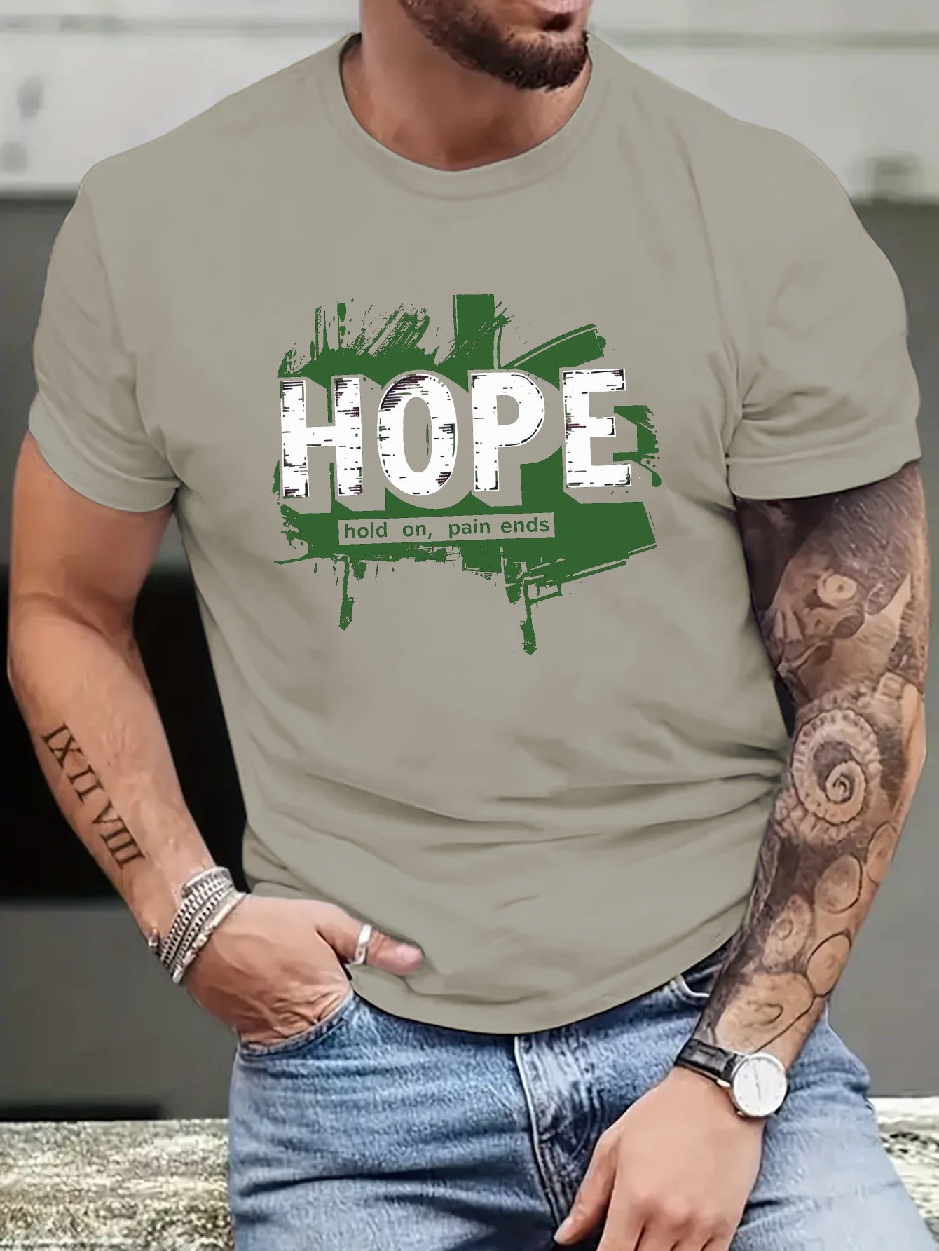 HOPE Hold On Pain Ends Men's Christian T-Shirt claimedbygoddesigns