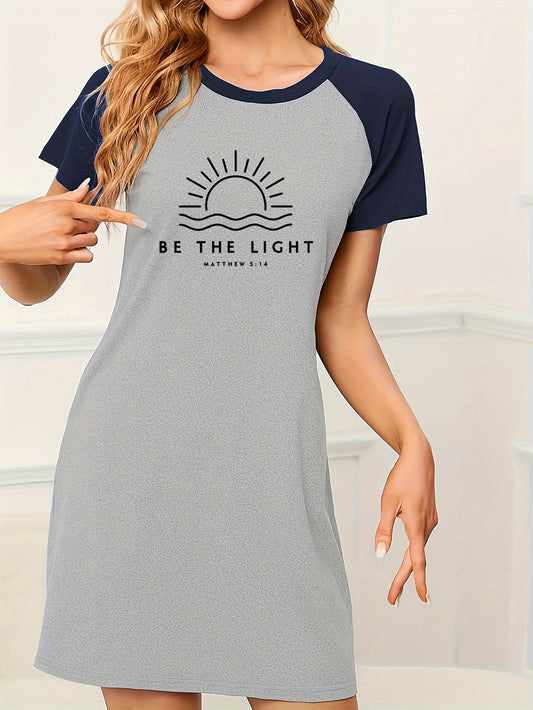 Be The Light Women's Christian Pajama Dress claimedbygoddesigns