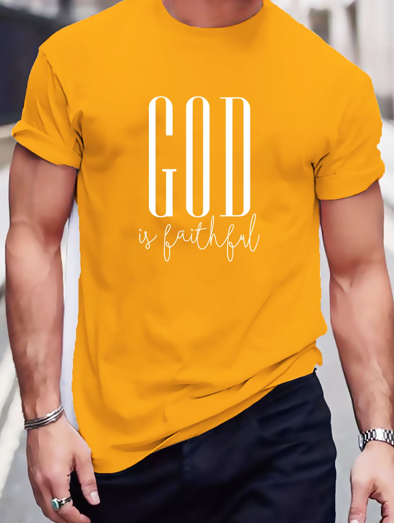 God Is Faithful Men's Christian T-shirt claimedbygoddesigns