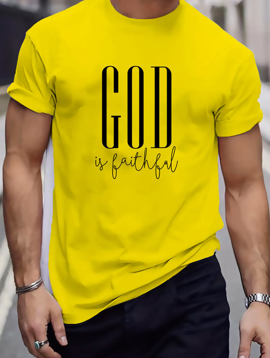 God Is Faithful Men's Christian T-shirt claimedbygoddesigns