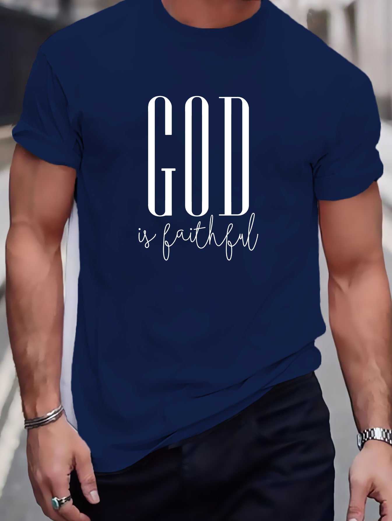 God Is Faithful Men's Christian T-shirt claimedbygoddesigns