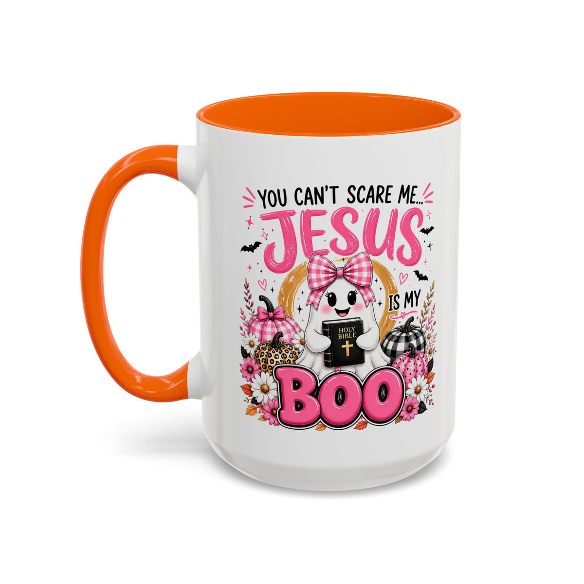 You Can’t Scare Me Jesus Is My Boo Coffee Mug — Halloween Christian Accent Mug