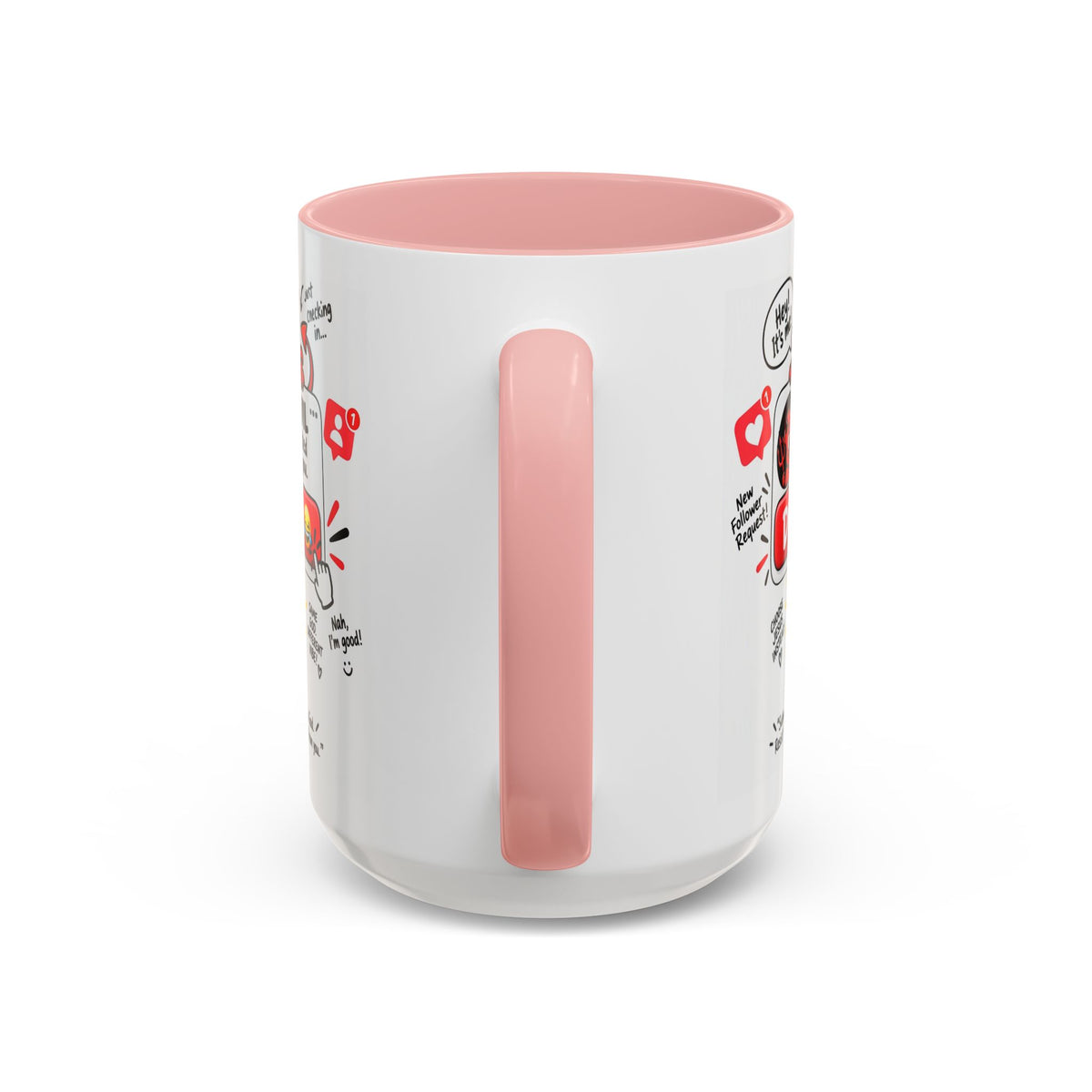 Decline the Devil Coffee Mug — "The Devil Has Requested to Follow You" (James 4:7)