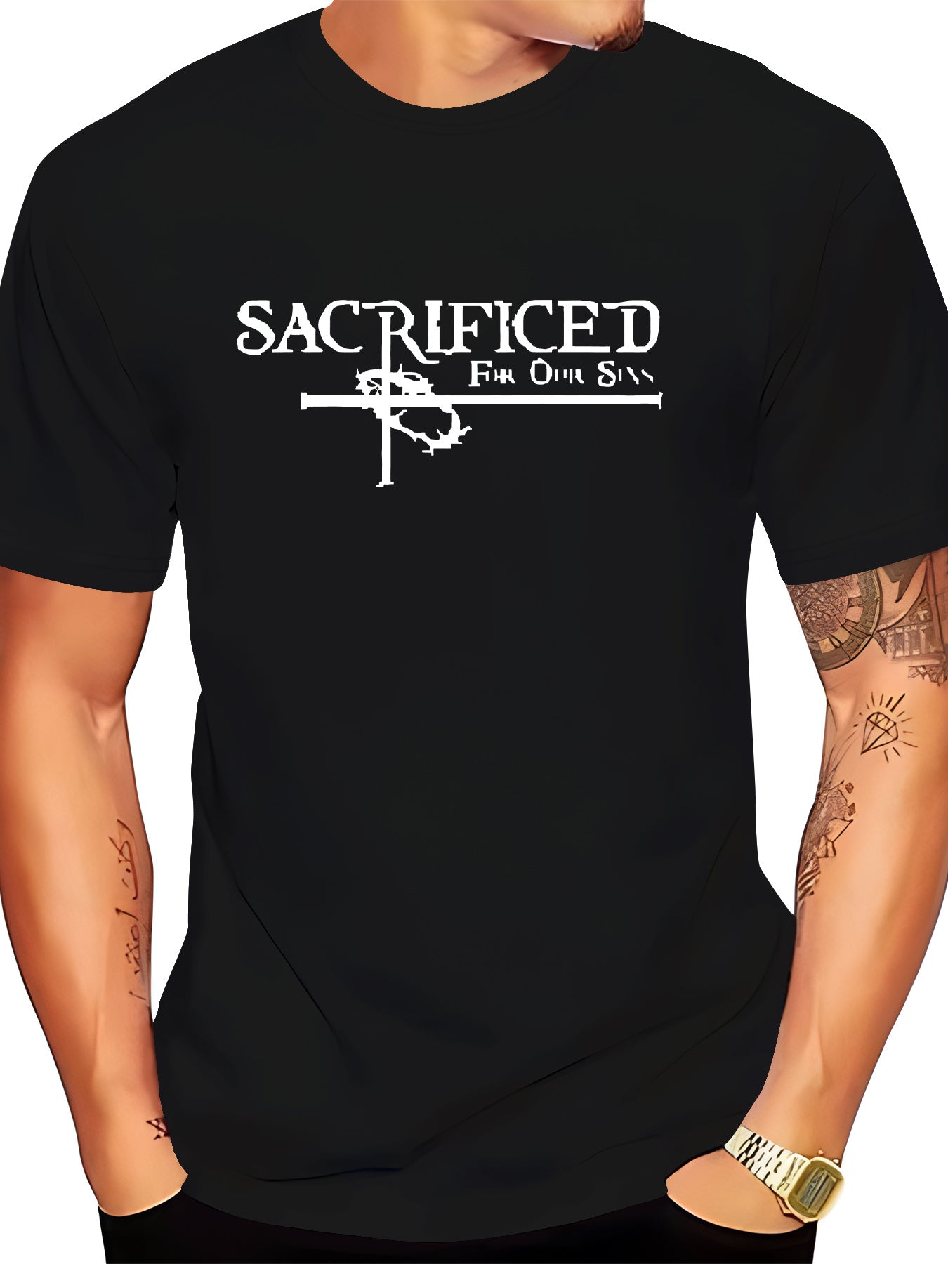 Sacrificed For Our Sins Men's Christian T-shirt claimedbygoddesigns