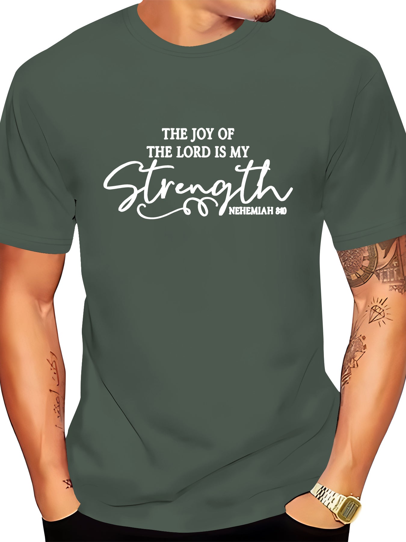 The Joy Of God Is My Strength Men's Christian T-shirt claimedbygoddesigns